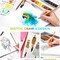 Mix Media Pad, Ohuhu Mixed Media Art Sketchbook, 120 LB/200 GSM Heavyweight Papers, 78 Sheets/156 Pages, PU Hardcover Mixed Media Paper Pad for Acrylic, Painting Christmas Gift